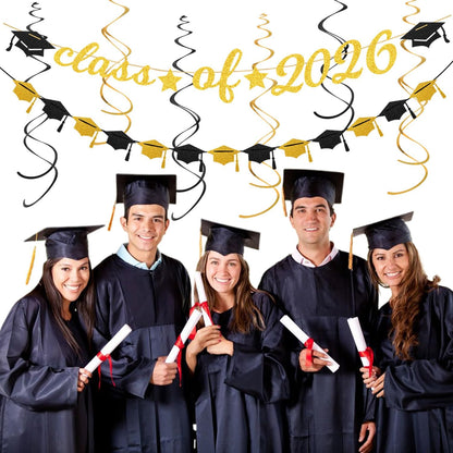 2026 Blue Class-Congratulations Prom Graduation Party-Decorations - 22pcs High School College Grad Supplies Decor,Royal Navy White Silver Tissue Pom Poms Streamers, Paper Flowers Lanterns Hugmoon