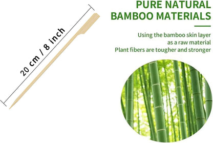 4.7 Inch Bamboo Skewers, 300 PCS Bamboo Paddle Wood Picks, Toothpicks for Appetizers, Cocktail Picks for Drinks, Food Picks, BBQ, Sandwich, Barbecue Snacks.