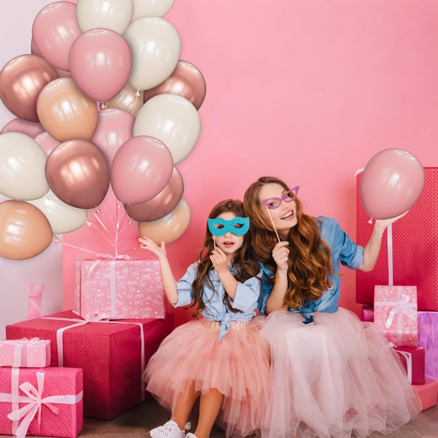 68Pcs Pink and Purple Balloons 12 Inch Metallic Purple Pink Latex Balloon Confetti ballons with Ribbons Party Balloons for Wedding Girls Birthday Baby Shower Decorations.