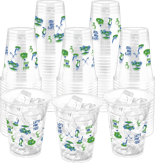 100Pcs Flower Plastic Party Cups, 12oz Flower Disposable Clear Cups for Spring Parties, Picnics, Holiday Gatherings, Floral Theme Birthday Party Drinking Supplies