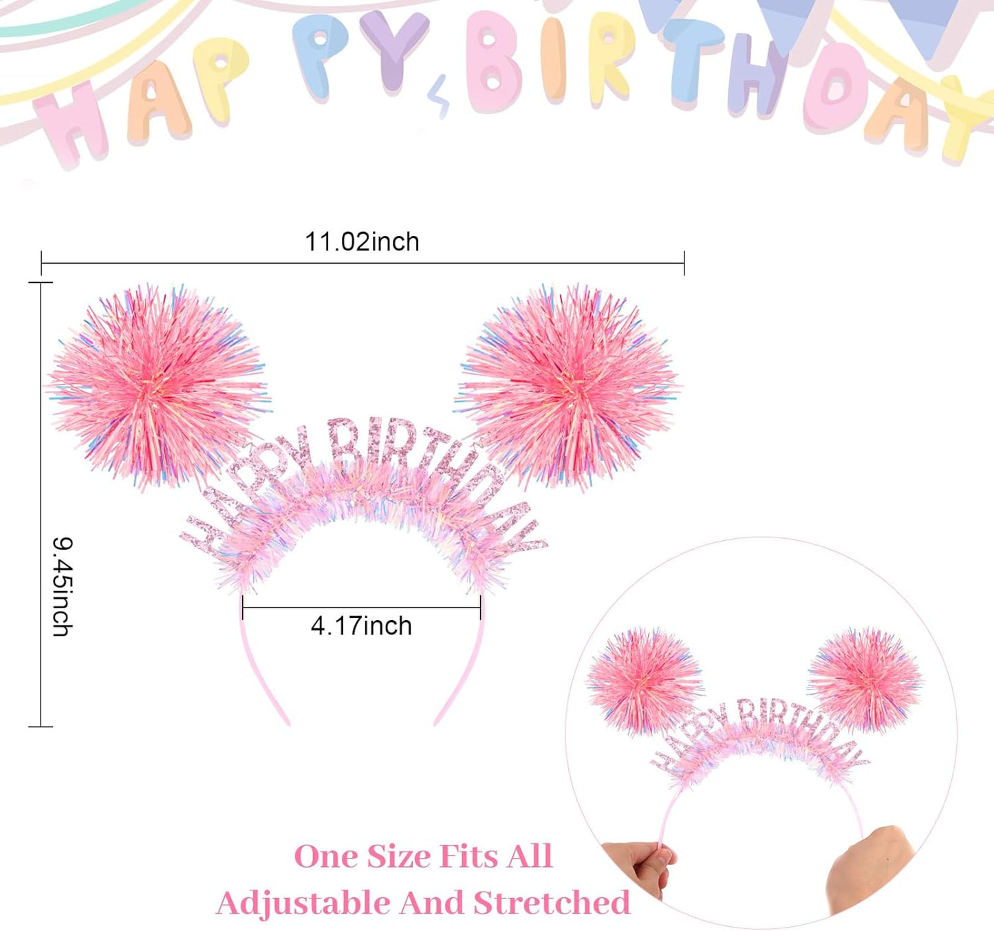 CAVETEE Happy Birthday Crown and Tiara for Women & Girls Party Decorations Gifts