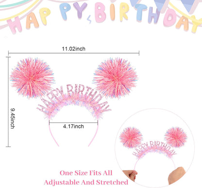 CAVETEE Happy Birthday Crown and Tiara for Women & Girls Party Decorations Gifts