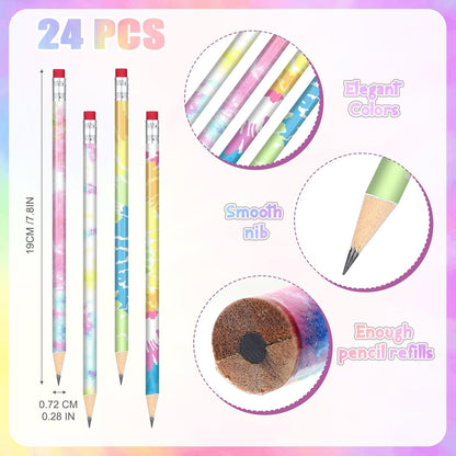 Honoson 48 Pcs Mini Tie Dye Notepads for Pocket Little Notepads Spiral Mini Notebooks, Small Note Pads and Pencils Bulk Tie Dye Birthday Party Favor Art Supplies(Light)