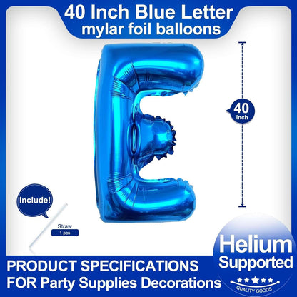 40 Inch Blue Letter A Balloons, DIY Phrase Foil Alphabet Letter A Balloons DIY Word A Banner for Birthday Anniversary Celebration Graduation Party Supplies Decoration