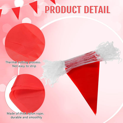 Hahafelt 100 Feet Pennant Banners Flags 75 Solid String Triangle Flags for Grand Opening, Carnival Theme Birthday Party Decoration Outdoor Events Classroom Decoration(Pink)