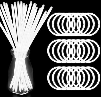300 PCS Glow Sticks Bulk Glow Bracelet and Necklaces with 150PCS Connectors 8" Glowsticks Light Up Neon Party Favors for July 4th Halloween Wedding Birthday Hawii Carnival(RedBlueWhite)
