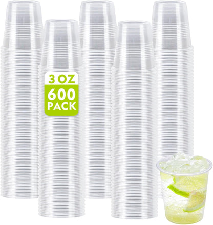 Clawsoff 500 Pack 9 oz Plastic Cups, Disposable Drinking Cups, Water Cups Plastic Clear Cups for Party, Wedding, Graduation, Travel, Holiday, Events, Birthday,Cold,Hot