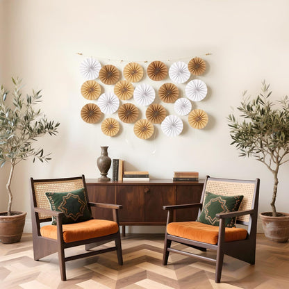 Easy Joy Paper Leaves Decorations for Wall Paper Fans Classroom Decoration Leaves Backdrop Decor Wall Decor,Set of 9