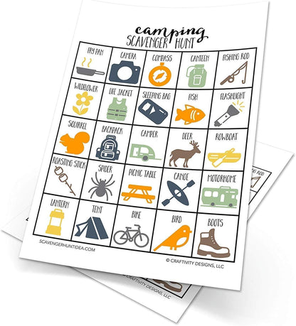 Outdoor Scavenger Hunt Games for Kids, Multipack, Road Trip, Travel Activities, Birthday Party, 5 Dry Erase Markers and 5 of Each Game Card