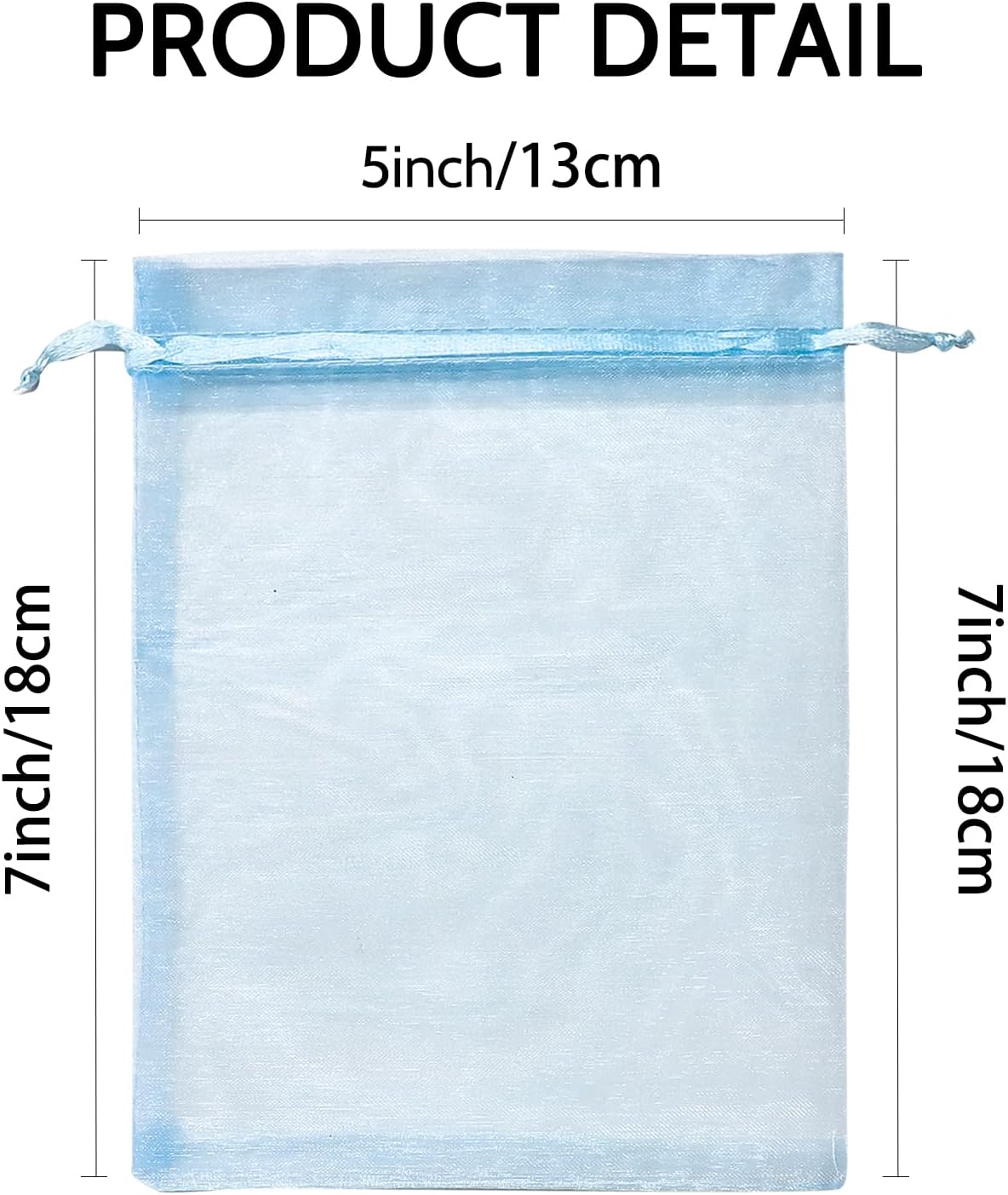 Wudygirl 100pcs 5X7 Inches White Organza Bags Christmas Drawstring Pouches Party Wedding Favor Bags Goodie bags(White 5x7)