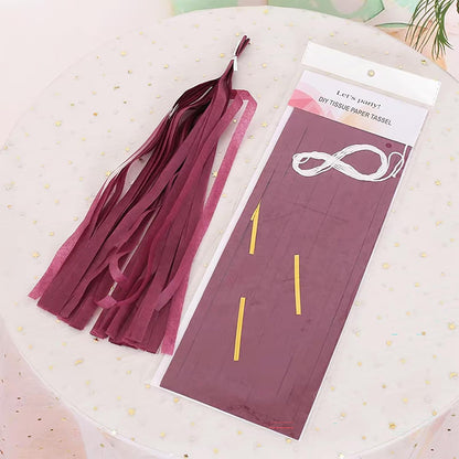 Graduation Decorations Maroon White 2026/Maroon Graduation Party Decorations Silver Tissue Paper Tassel Garlands, Burgundy White Party Garlands for Wedding, Burgundy Silver Birthday Decor