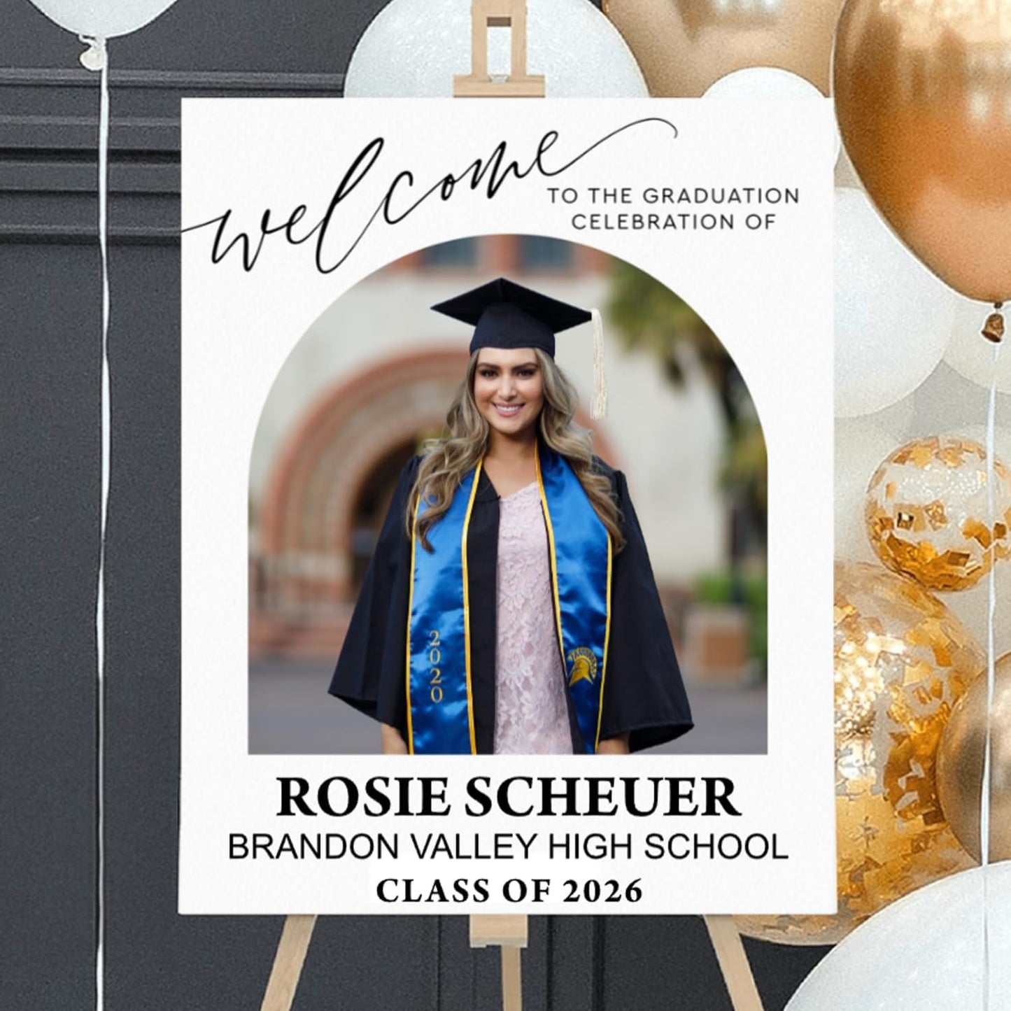 Graduation Party Welcome Sign, Photo Graduation Poster, Graduation Decorations, Grad Party Sign, Grad Welcome Sign, Graduation gift for best friend, Graduation gift for daughter, sister, brother - 1