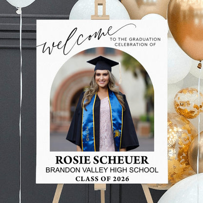 Graduation Party Welcome Sign, Photo Graduation Poster, Graduation Decorations, Grad Party Sign, Grad Welcome Sign, Graduation gift for best friend, Graduation gift for daughter, sister, brother - 1