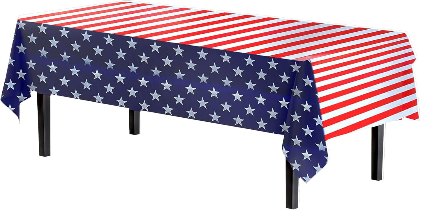 Exquisite Party Solids 6-Pack Premium Plastic Tablecloth 54in. x 108in. Rectangle Plastic Table Cover - Navy