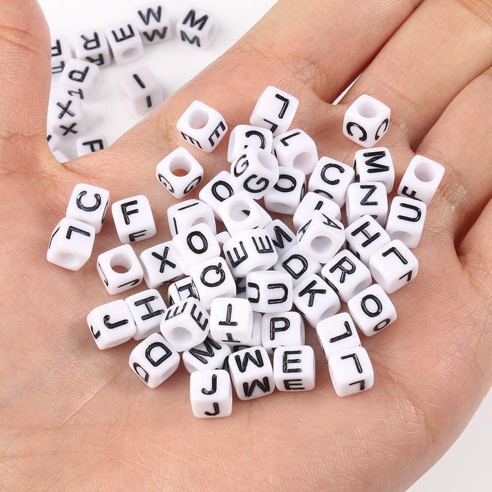 1000Pcs Glow Letter Beads Acrylic Alphabet Bead Glow in The Dark, 4x7 mm Round Beads for Friendship Bracelets and DIY Crafts