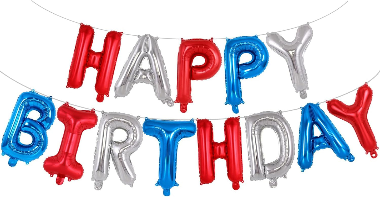 Happy Birthday Balloons Banner, Foil Balloon Personalized Name Letters Balloons Sign Birthday Party Decorations for Women Men Boys Girls Cream