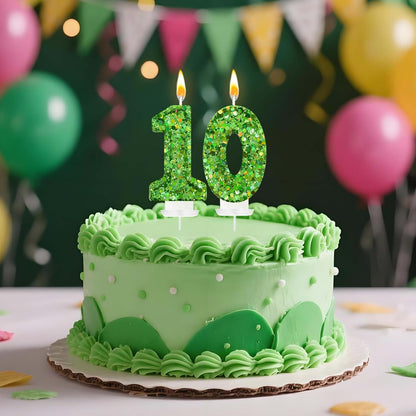 Birthday Number Candles, Glitter Number Candle Cake Decorations with Sequins, Cupcake Decorations for Girls, Women, Party Anniversary Celebrations (Number 6, Purple)