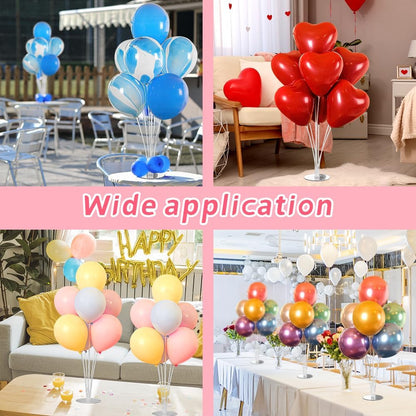 6 Sets Balloon Sticks with Base for Table Balloon Stand Kit Balloon Stands with Base for Floor Balloon Arch Stand with Base Balloon Stands for Table Baby Shower Birthday Wedding Party Decorations