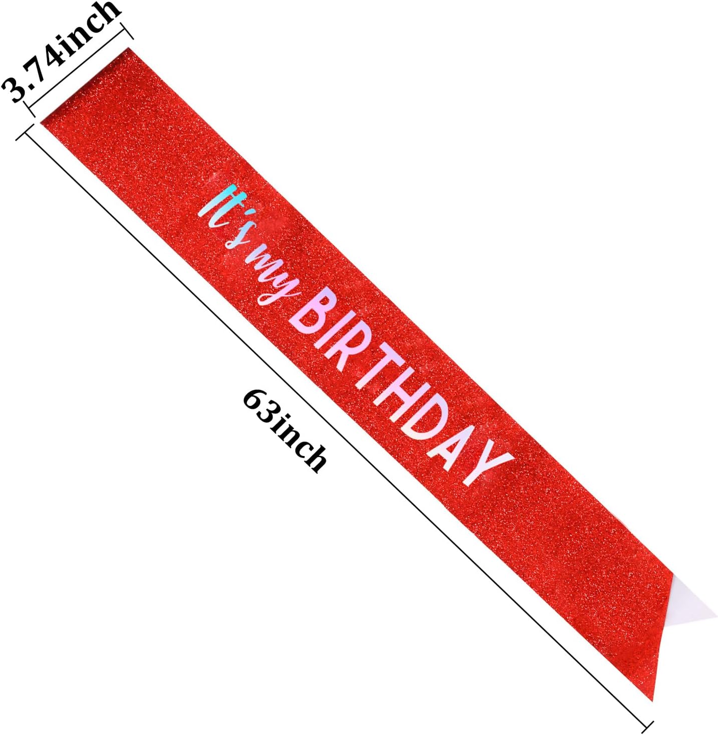 It's My Birthday Sash Black Glitter Sash with Hot Pink Foil Happy Birthday Decorations for Women Girls Men Boys Black Party Decorations