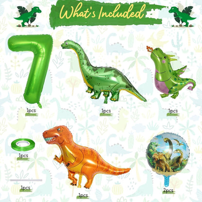 Dinosaur 5th Birthday Decorations, Dinosaur Birthday Party Decorations with Giant Inflatable Dinosaur Balloons 40 Inch Helium Foil Mylar Number 5 Balloons for Dinosaur Theme Birthday Party Decorations