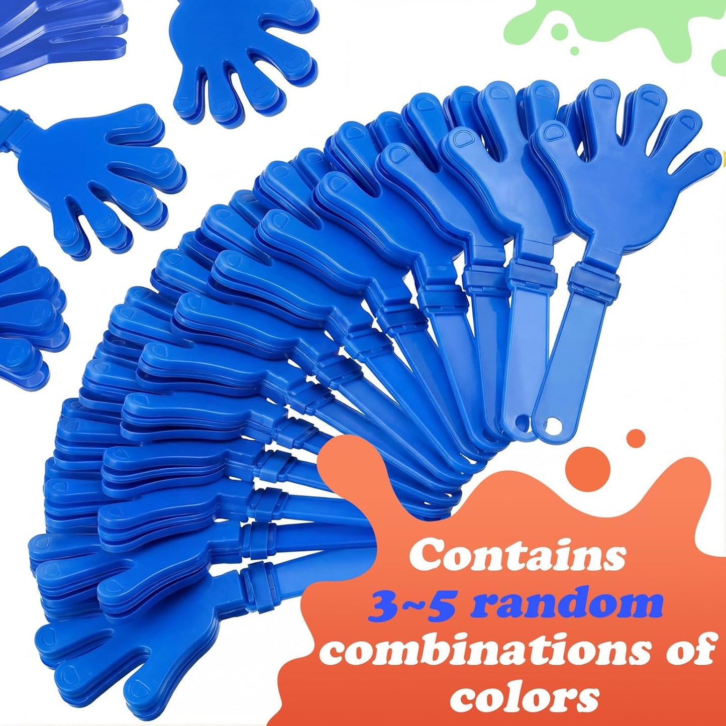 Sratte 80 Pcs 7.5 Inch Hand Clappers Noisemakers Bulk Clappers Noisemakers Party Favors Mini Hand Soundboard Plastic Noise Makers for Sporting Event Fiesta Birthday Reward Cheer Supplies (Multicolor)