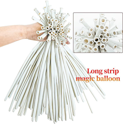 260 Clear Long Balloons for Animals, Thickening Skinny Latex Twisting for Arch Modeling Magic Clown Birthday Wedding Party Decorations 100pcs