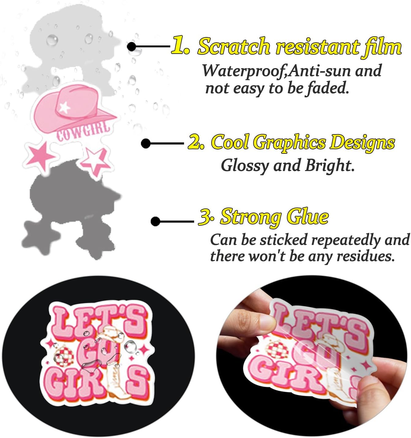 QTL Neon Stickers for Teens & Students Prizes, Waterproof Vinyl Party Favor Stickers, School Rewards, Water Bottle and Laptop, 50PCS - Colors B