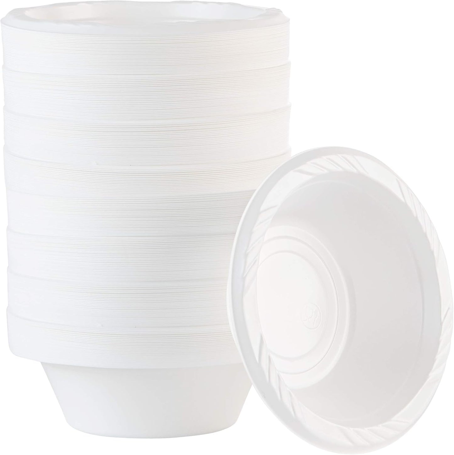 100 Count Disposable 12 ounce White Plastic Soup Bowls
