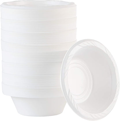 100 Count Disposable 12 ounce White Plastic Soup Bowls