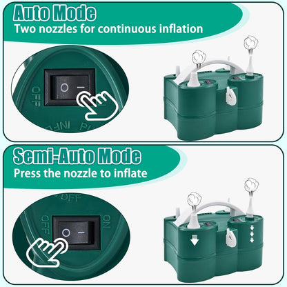PCFING Balloon Pump Electric, Portable 3-in-1 Air Pump Inflator Blower Machine for Latex 260q Foil All Balloons & Quick-Fill Inflation and Deflation for Air Mattress, Inflatables Pool, Airbeds, Floats