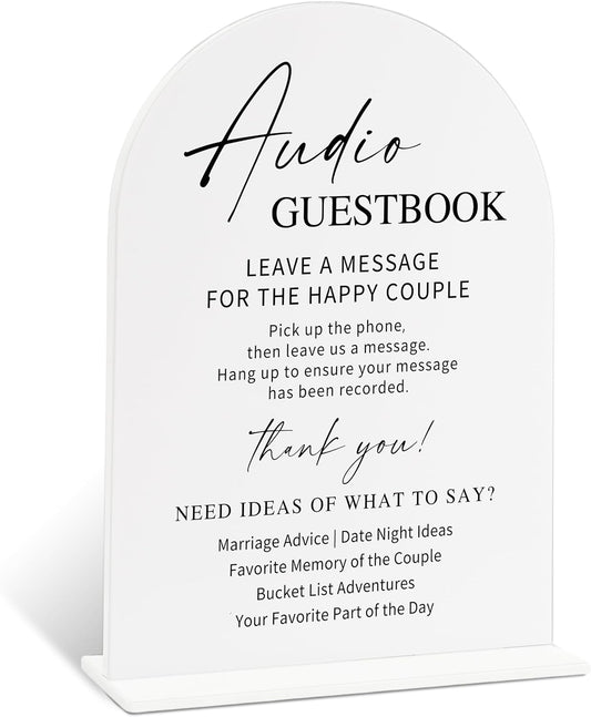 Sign Our Bible Wedding Sign, White Acrylic Wedding Guest Book Sign, Bridal Shower Decor, Elegant Arch Acrylic Table Top Signs for Reception Marriage Engagement Party Decorations
