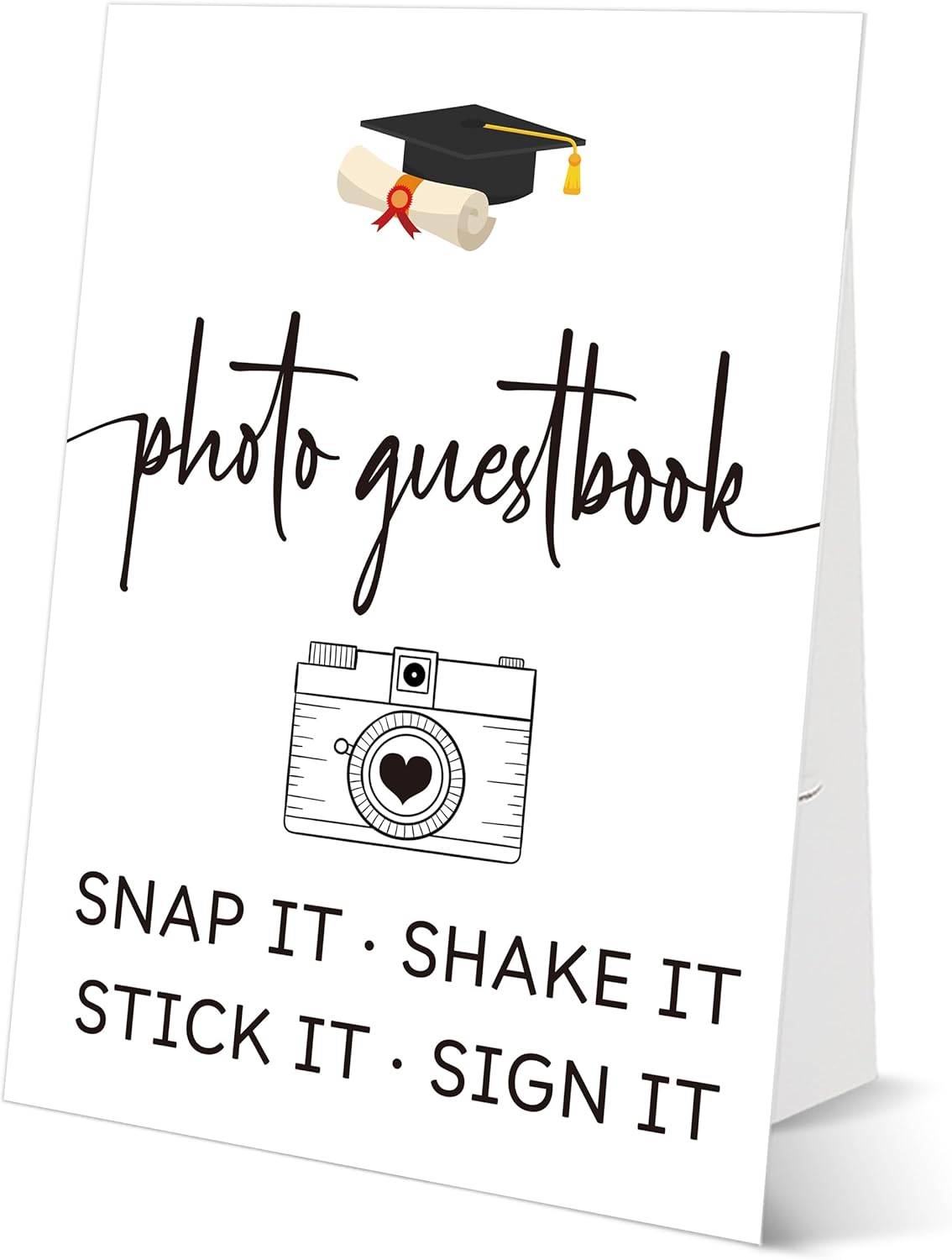 Graduation Tabletop Sign, Guestbook Sign, Include One 8×11 Signs with Holder, Graduation Party Signs for Class of 2026, High School College Grad Decoration - QF02