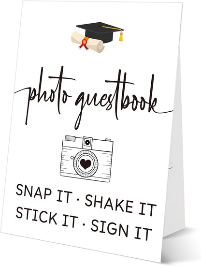 Graduation Tabletop Sign, Guestbook Sign, Include One 8×11 Signs with Holder, Graduation Party Signs for Class of 2026, High School College Grad Decoration - QF02