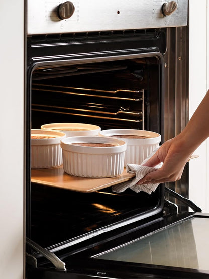 LE TAUCI Ramekins 4 OZ Oven Safe, Creme Brulee Ramekins, Pudding Custard Cups Souffle Ramiken, Dipping Sauce Dishes, Ceramic Ramekin Bowls Set of 6, White