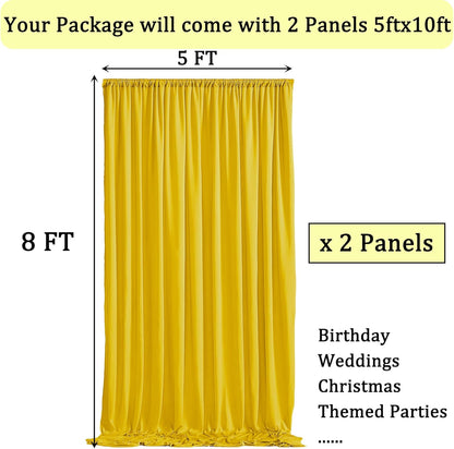 10ftx10ft Black Backdrop Curtains for Weddings Parties, Wrinkle Free 2 Panels Silky Polyester Photo Backdrop Drapes Back Drop Cloth Drapery for Birthday Mother'sDay Photography Background