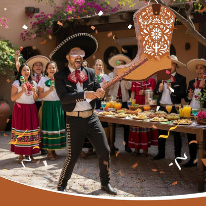 Sotiff Western Piñata Mexicanos Boots Piñata with Stick Blindfold Confetti for West Cielito Lindo Platos De Barro Themed Birthday Party Game Favors Decor 15 x 12 Inches