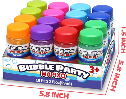 16 Pack Bubble for Kids Party Favors, Bubble Bottle with Wand Attached to The Cap, 8 Colors Bubbles Bulk Set with Gift Box, Blow Bubbles Solution Toy for Birthday, Summer, Goody Bag Stuffers Supplies