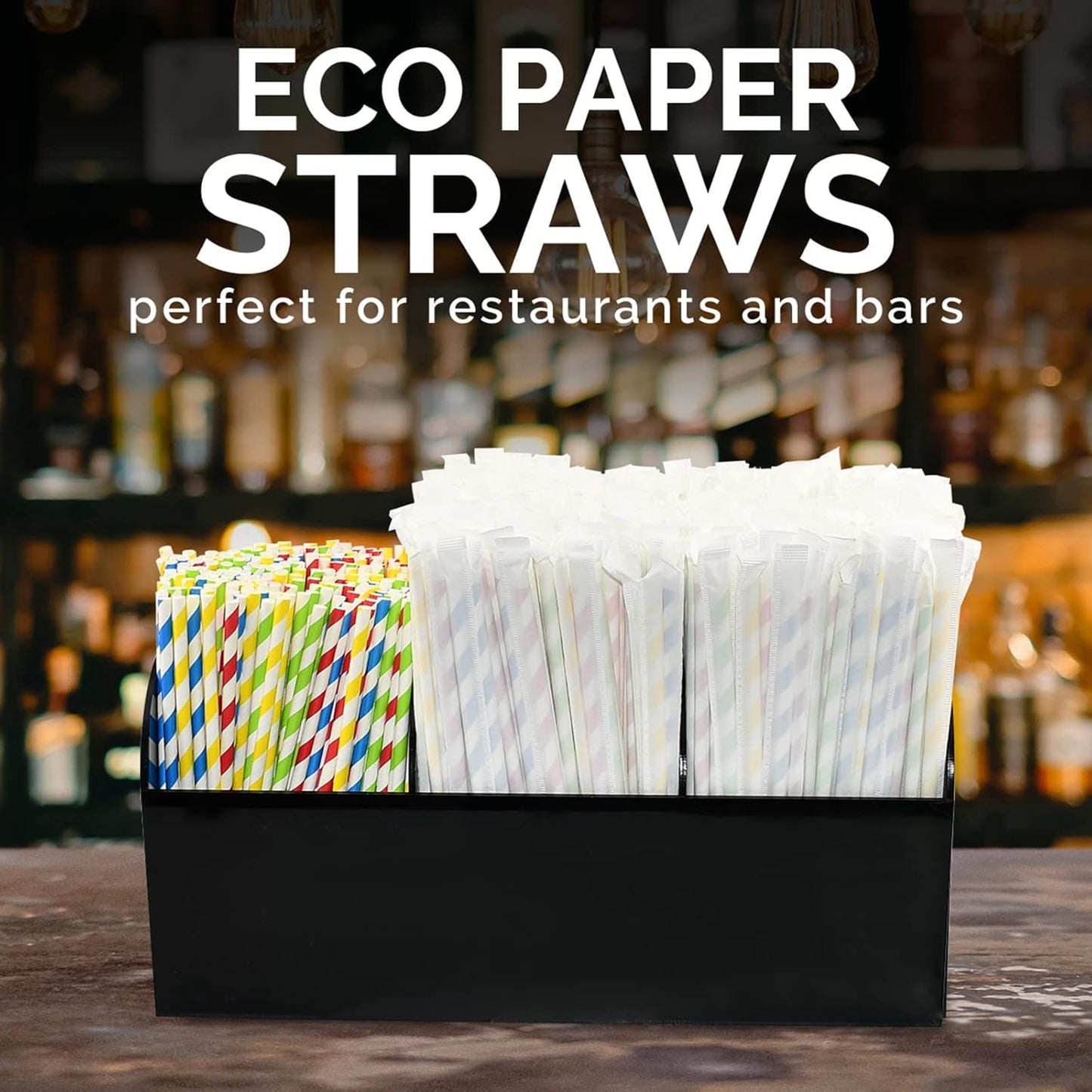 Black Paper Straws 1000 Count - 7.75" x 0.24", 100% Biodegradable & Compostable, Disposable Drinking Straws Bulk - Cocktail, Bars, Restaurants
