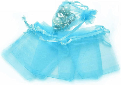 100pcs White Organza Bags 2x3 inch Sheer Drawstring Gift Bags Jewelry Pouches Wedding Party Christmas Favor Gift Bags, Little Mesh Gift Pouches Mini Candy Bags for Small Presents Earrings
