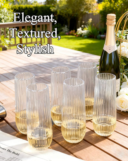Ciaell 30 Pack Pink Plastic Ribbed Wine Glasses, 12 OZ Origami Stemless Disposable Wine Champagne Whiskey Glasses Unbreakable Clear Plastic Cocktail Glasses, Wine Cups for Party Wedding