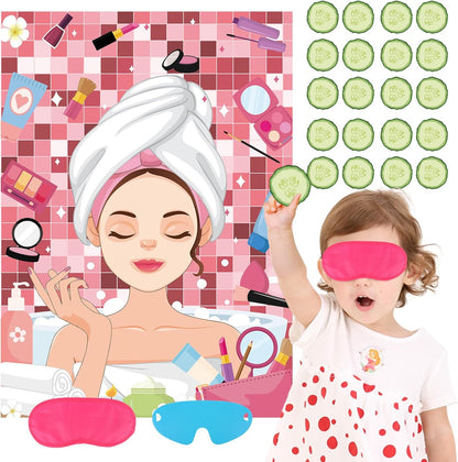 Pin The Crown on The Princess Party Games for Girls Princess Birthday Party with 24 Pcs Crowns, Large Princess Poster for Kids Girls Princess Birthday Party Princess Tea Party Decorations