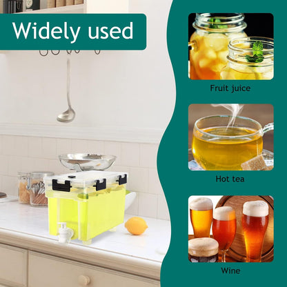 2.5 Gallon Drink Dispenser For Fridge,Beverage Dispenser With Spigot. Milk,Lemonade Dispenser,Juice Containers With Lids For Parties And Dairly Use,100% Sealed And Filter screen（1+1.5）Gallon