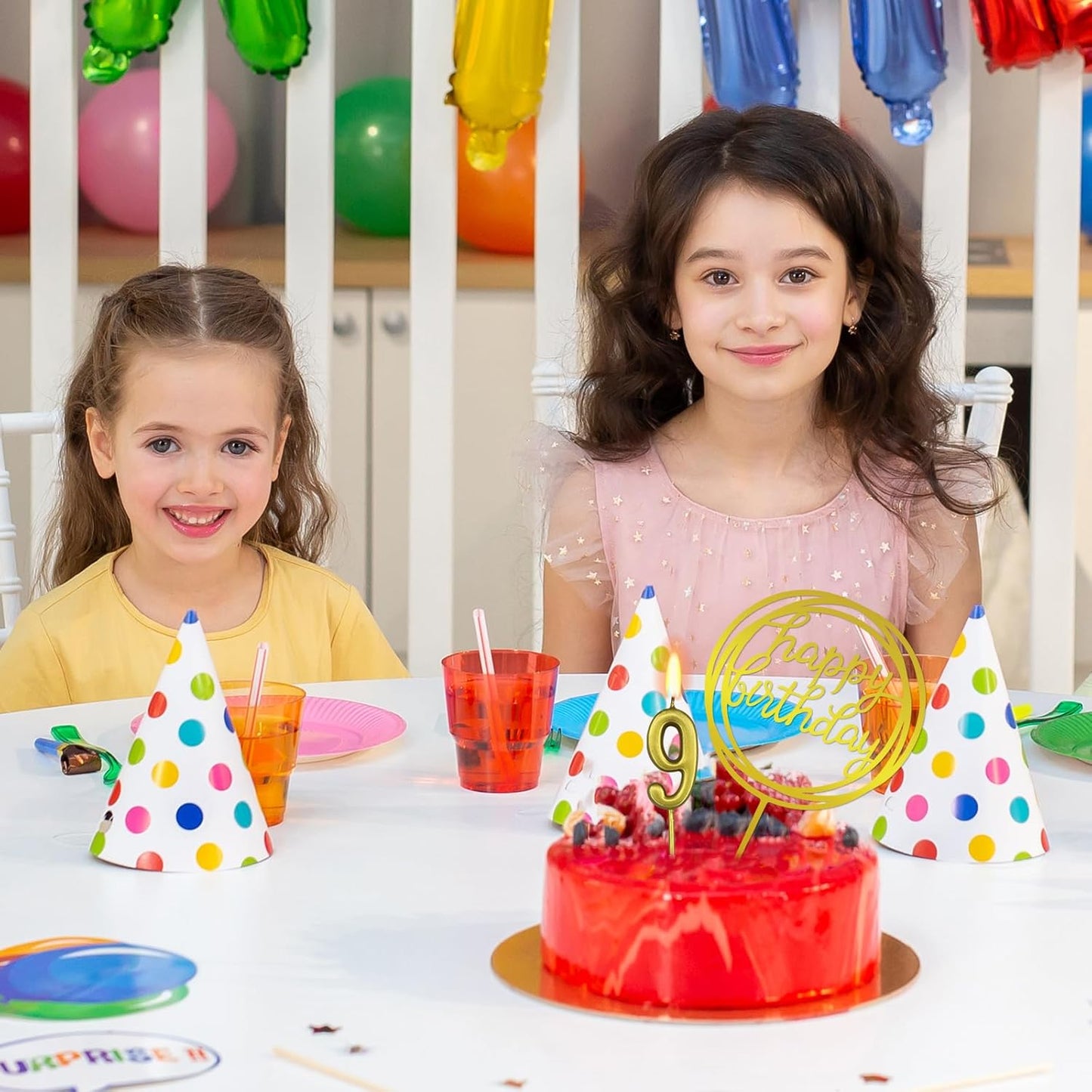 10-Piece Number Birthday Candles - Glitter Cake Toppers for Birthday & Wedding Parties