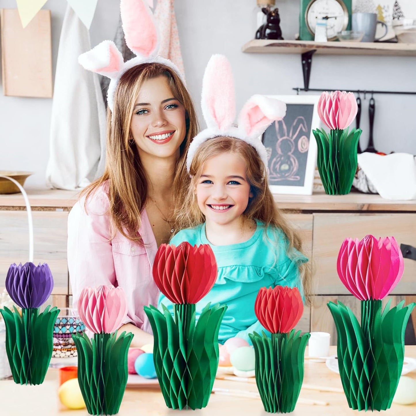 SUNBEAUTY 9PCS Spring Wildflower Party Decorations Wild Flowers Honeycomb Centerpieces for Tables Wildflower Birthday Spring Flower Theme Party Decorations for Garden Baby Shower, Easter, Mothers Day