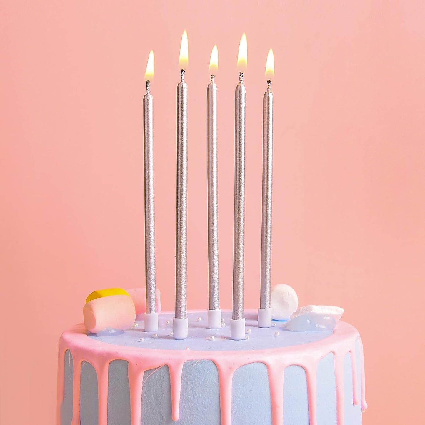 PHD CAKE Champagne Gold Long Thin Metallic Birthday Candles, Cake Candles, Birthday Parties, Wedding Decorations, Party Candles