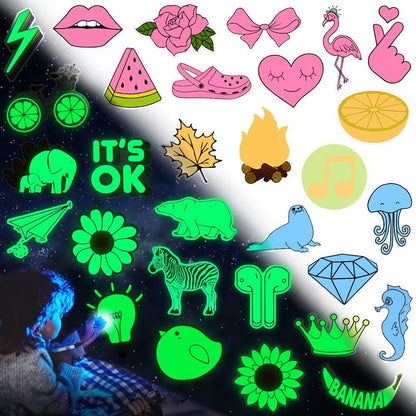 QTL Neon Stickers for Teens & Students Prizes, Waterproof Vinyl Party Favor Stickers, School Rewards, Water Bottle and Laptop, 50PCS - Colors B