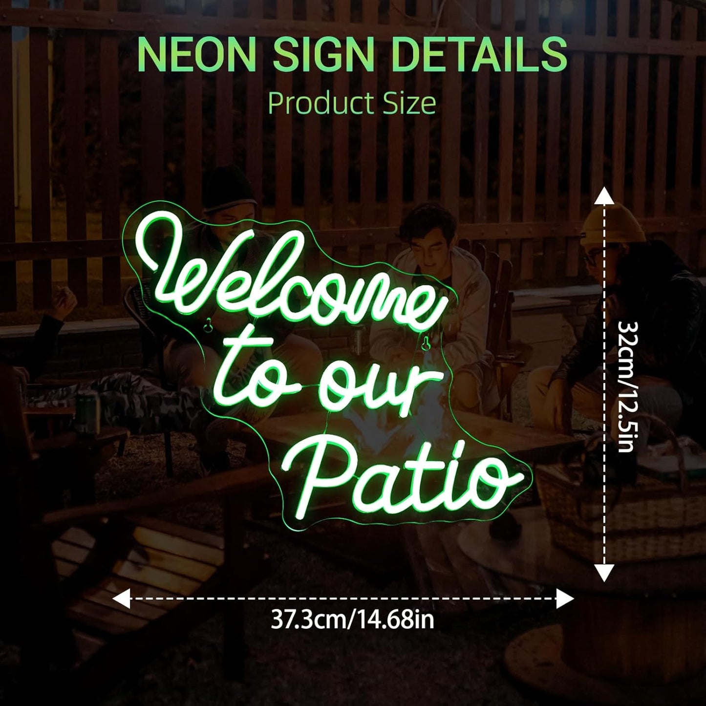 Welcome to the Jungle Neon Sign Jungle Decor Green Led Word Neon Light Signs for Wall Decor Usb Letter Light Up Sign for Garden Home Entryway Front Porch Party Gift