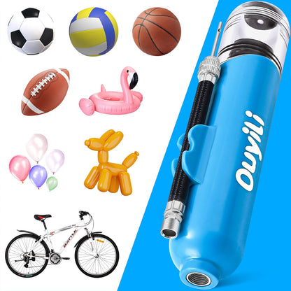 Sports Ball Pump Kit - Portable Air Pump Two-Way Dual Action Inflatable Perfect for Basketballs, Soccer Balls and More - Professional Hand Pump Kit with Needles and Flexible Hose