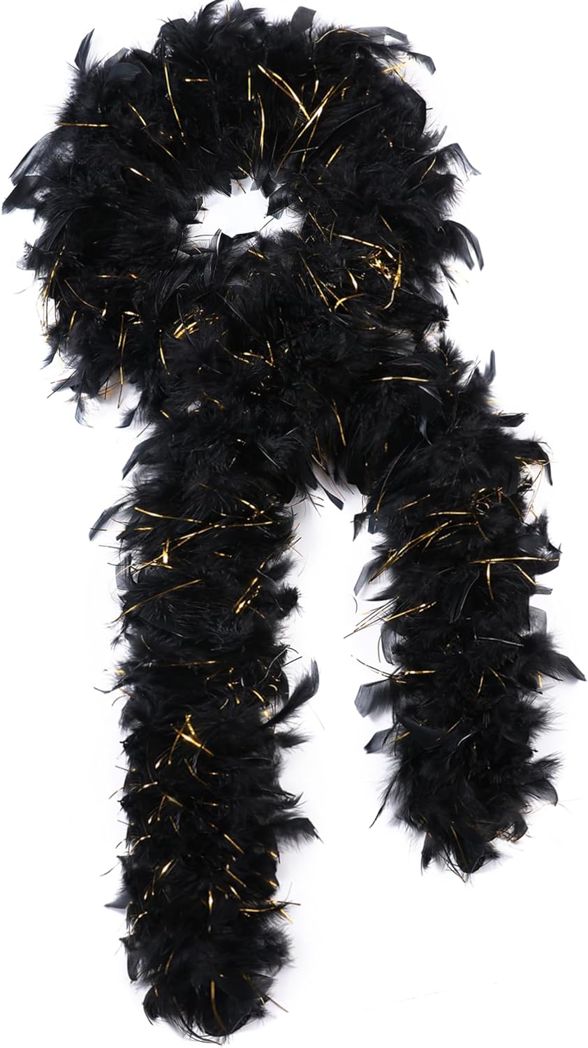 SOGUGOM Red 35g Feather Boas - 2 Yards Boa Feathers for Party, Wedding, Centerpieces, Concert, Costume and Christmas Tree(Red)