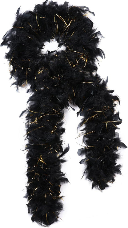 SOGUGOM Red 35g Feather Boas - 2 Yards Boa Feathers for Party, Wedding, Centerpieces, Concert, Costume and Christmas Tree(Red)